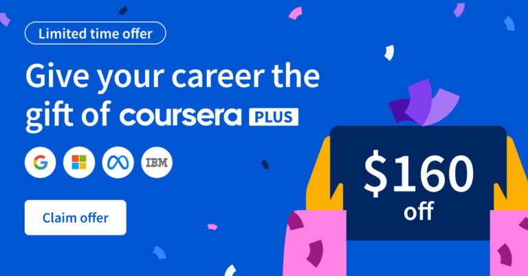 Get $160 Off a Year of Coursera Plus & Gain Unlimited Access to Courses in Data Analytics, Generative AI, Cybersecurity and Other Fields